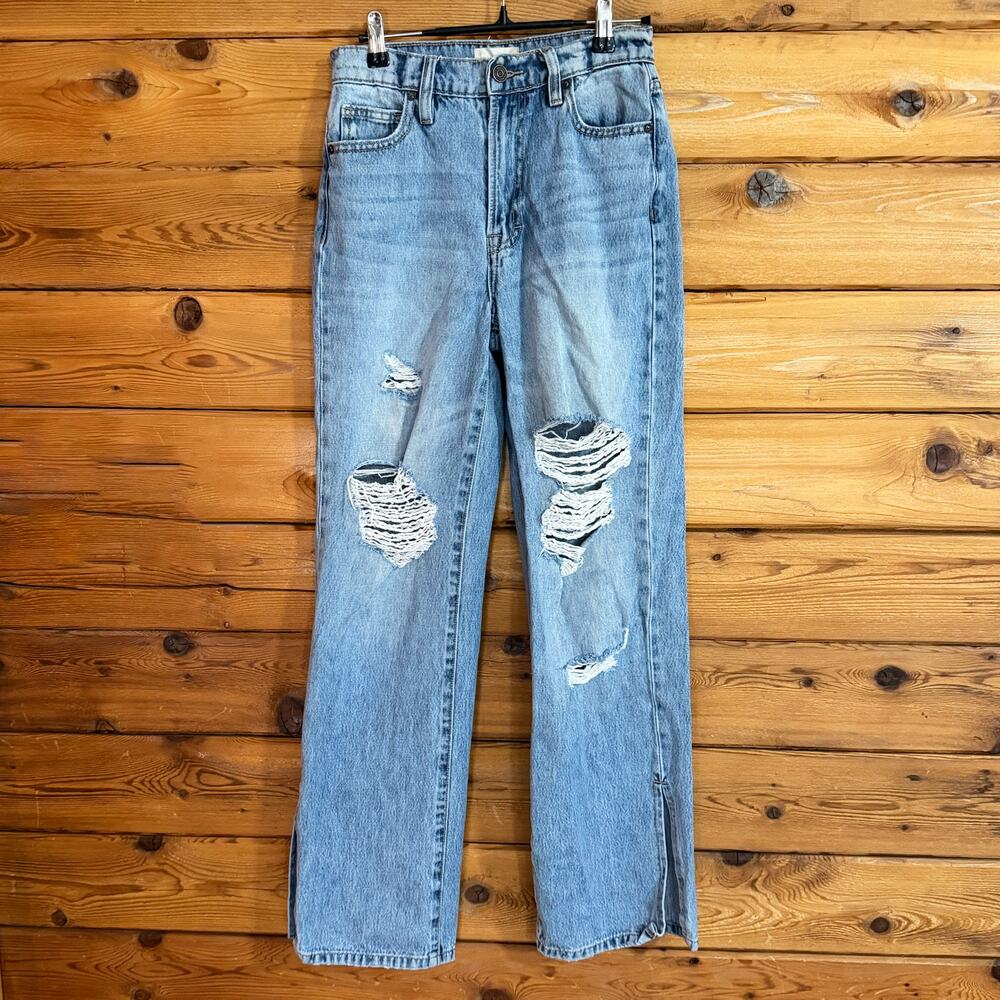 Altar’d State Distressed Straight Leg Blue Jeans Size 24